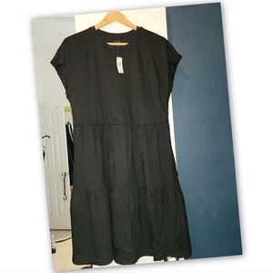 Black NWT tiered sundress, Gap, sz Large  Tall (LT)